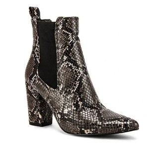 Steve Madden Gray Snakeskin Booties